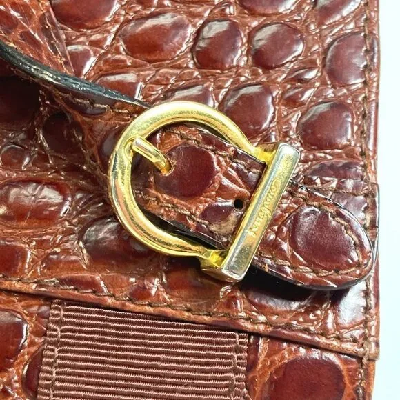 Salvatore Ferragamo AQ-215676 Vala Embossing Backpack Leather Brown